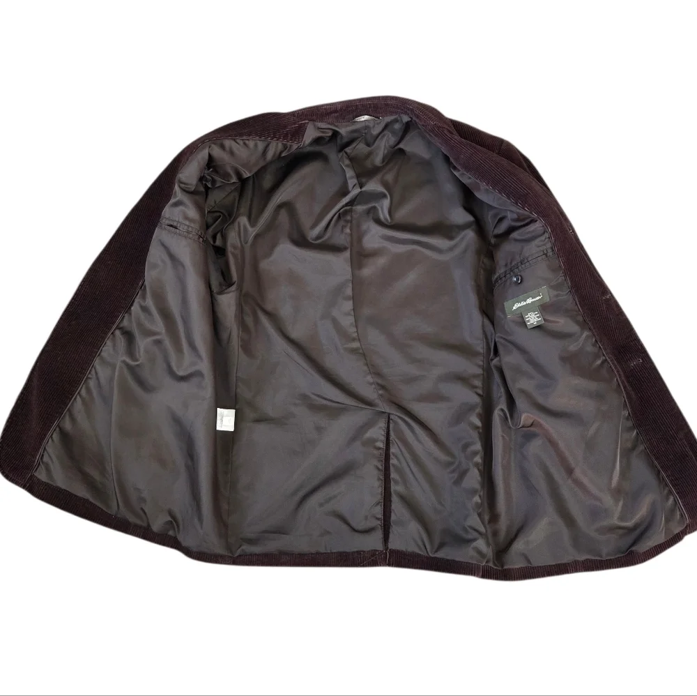 Eddie Bauer Vintage Corduroy Blazer Jacket Men's Medium Brown Notched Lapels‎